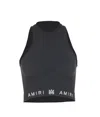 Amiri Halter Neck Cropped Ribbed Seamless Top In Black