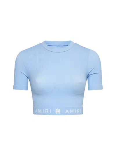 Amiri Blue Ma Ribbed Seamless Top