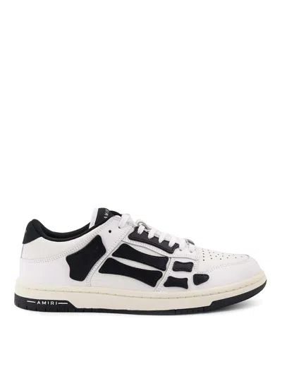 Amiri Top Low Skel Leather Sneakers In Animal Print