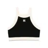 Amiri Cropped Tank Top Embroidered Logo In Black