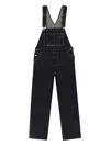 Amiri Topstitch Denim Overalls In Blue