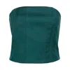 Amiri Strapless Bustier Top In Green