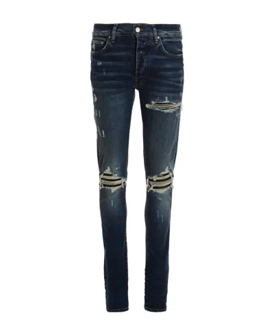 Amiri Torn Denim Trousers In Black