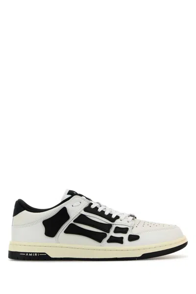 AMIRI TOW-TONE LEATHER SKEL SNEAKERS