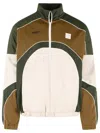 Amiri Track Polyester Cotton Jacket High Collar In Brown