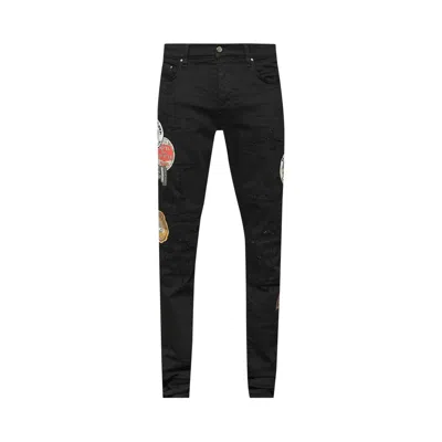 Pre-owned Amiri Travel Patch Repair Jean 'black' | Men's Size 34