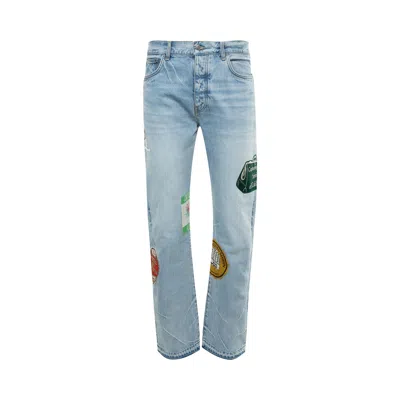 Pre-owned Amiri Travel Patch Straight Jean 'perfect Indigo'