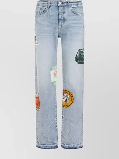 Amiri Travel Patch Straight Jean Jeans In Blue