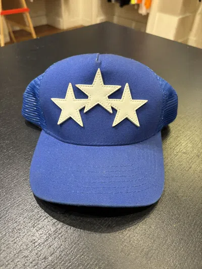 Pre-owned Amiri Tri Star Hat In Blue