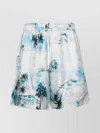 Amiri Tropical Print Lightweight Shorts With Elastic Waistband In Multi