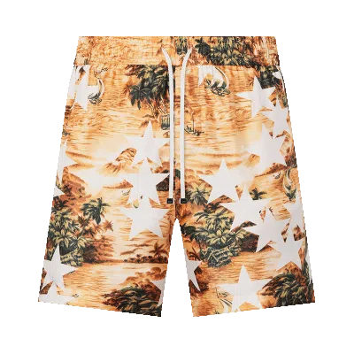 Pre-owned Amiri Tropical Star Bermuda 'orange'