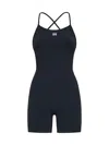 Amiri Black Ma Ribbed Seamless Romper In Black