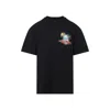 Amiri Black T-shirt With Logo Print And Graphic Design In Black
