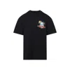 Amiri Black T-shirt With Logo Print And Graphic Design In Black