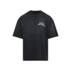 Amiri Black Crewneck T-shirt With Logo Lettering On Front And Rear