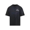 Amiri Black Crewneck T-shirt With Logo Lettering On Front And Rear
