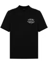 Amiri Black Crewneck T-shirt With Logo Lettering On The Front And Maxi Logo Print On The Rear In Cotton Ma In Black