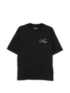Amiri Mens Black Crystal Script-logo Cotton-jersey T-shirt In Black