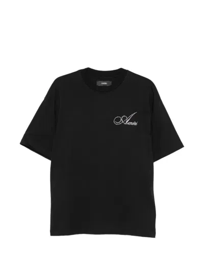 AMIRI T-SHIRT SHORT SLEEVE "CRYST SCRIPT LOGO LJ SKATE",AMTOJR1201 001 BLACK