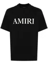 Amiri Black Crewneck T-shirt With Logo Lettering Print On The Front