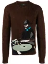 Amiri Turn Table Mohair-blend Jumper In Brown