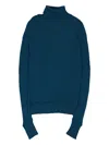 Amiri Turtleneck Frayed-hem Sweater In Blue