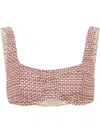 Amiri Tweed Bralette In Pink