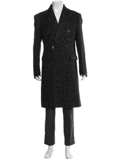 Pre-owned Amiri Tweed Pattern Coat In Black