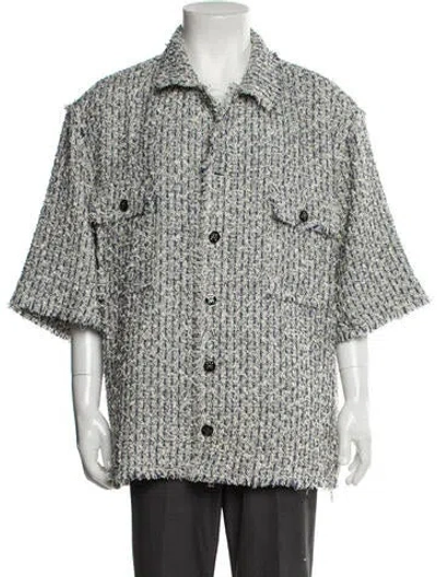 Pre-owned Amiri Tweed Pattern Jacket W/ Tags In Blue