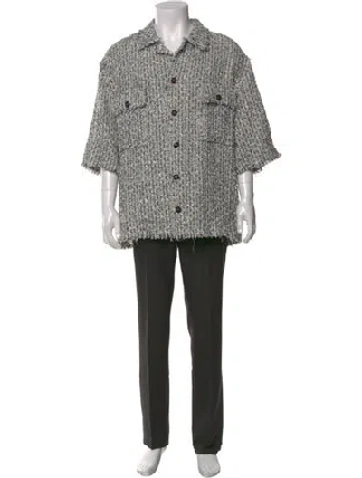 Pre-owned Amiri Tweed Pattern Short Sleeve Shirt In Grey