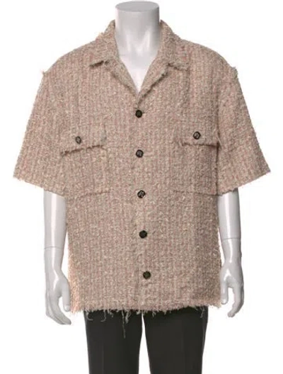 Pre-owned Amiri Tweed Pattern Short Sleeve Shirt In Neutrals