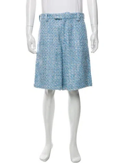 Pre-owned Amiri Tweed Pattern Shorts In Blue