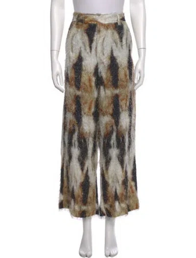 Pre-owned Amiri Tweed Pattern Wide Leg Pants W/ Tags In Neutral