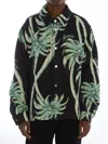 Amiri Twisted Palms Tapestry Overshirt In Black