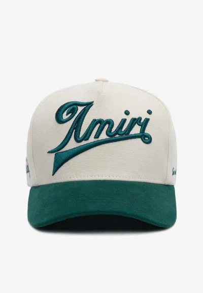Amiri Two-tone Embroidered Cap In Green