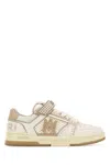 Amiri Men 'skyline' Beige Sneaker With Maxi Logo On The Side And Velcro Strap With Logo In Leather M In White