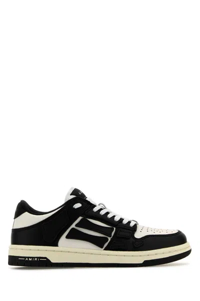 Amiri Skel Bicolor Leather Low-top Sneakers In White