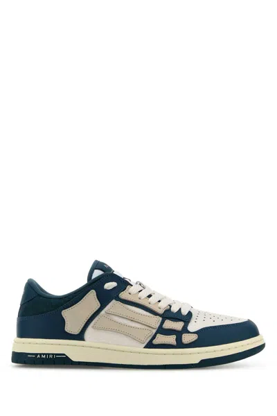 Amiri Men Two-tone Leather Skel Sneakers In Blue