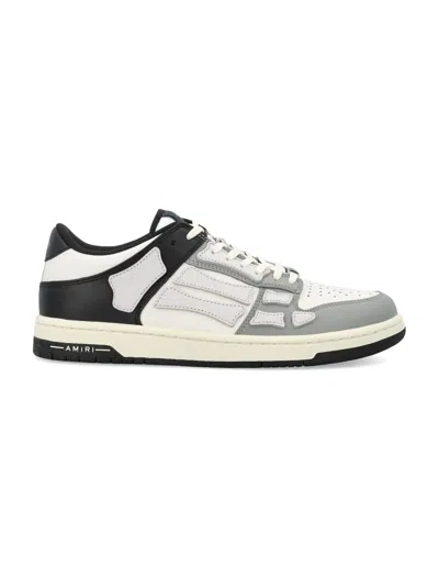 Amiri Two-tone Skel Top Low Sneakers In Black White Grey