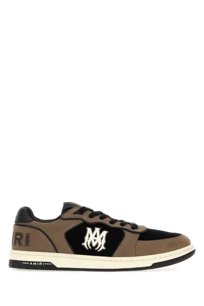 Amiri Two Tone Suede And Fabric Newport Sneakers In Multi