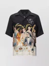 Amiri Mens Black Graphic-print Short-sleeve Silk Bowling Shirt In Black
