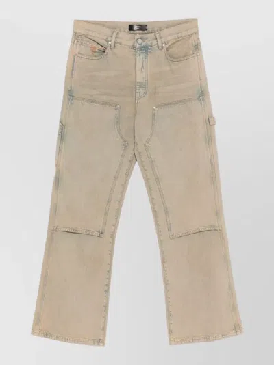 Amiri Utility Jeans Wide Leg Multiple Pockets In Neutral