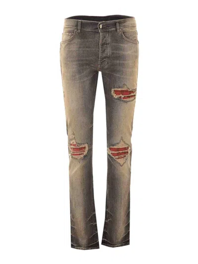 Amiri Perfect Antique Black Flannel Mx1 Jeans In Green