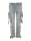Amiri Tactical Cargo Straight Jeans In Medium Wash