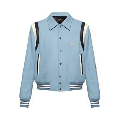 Pre-owned Amiri Varsity Bones Bomber Jacket 'slate Blue' | Men's Size S