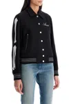 Amiri Bones Appliquéd Leather-trimmed Herringbone Wool-blend Bomber Jacket In Black