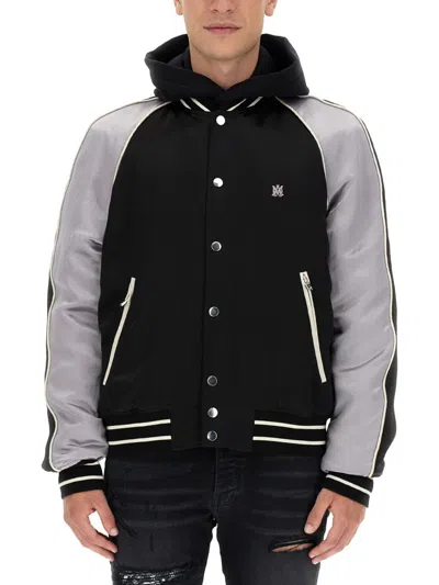 Amiri Varsity Jacket With Logo Embroidery In Black