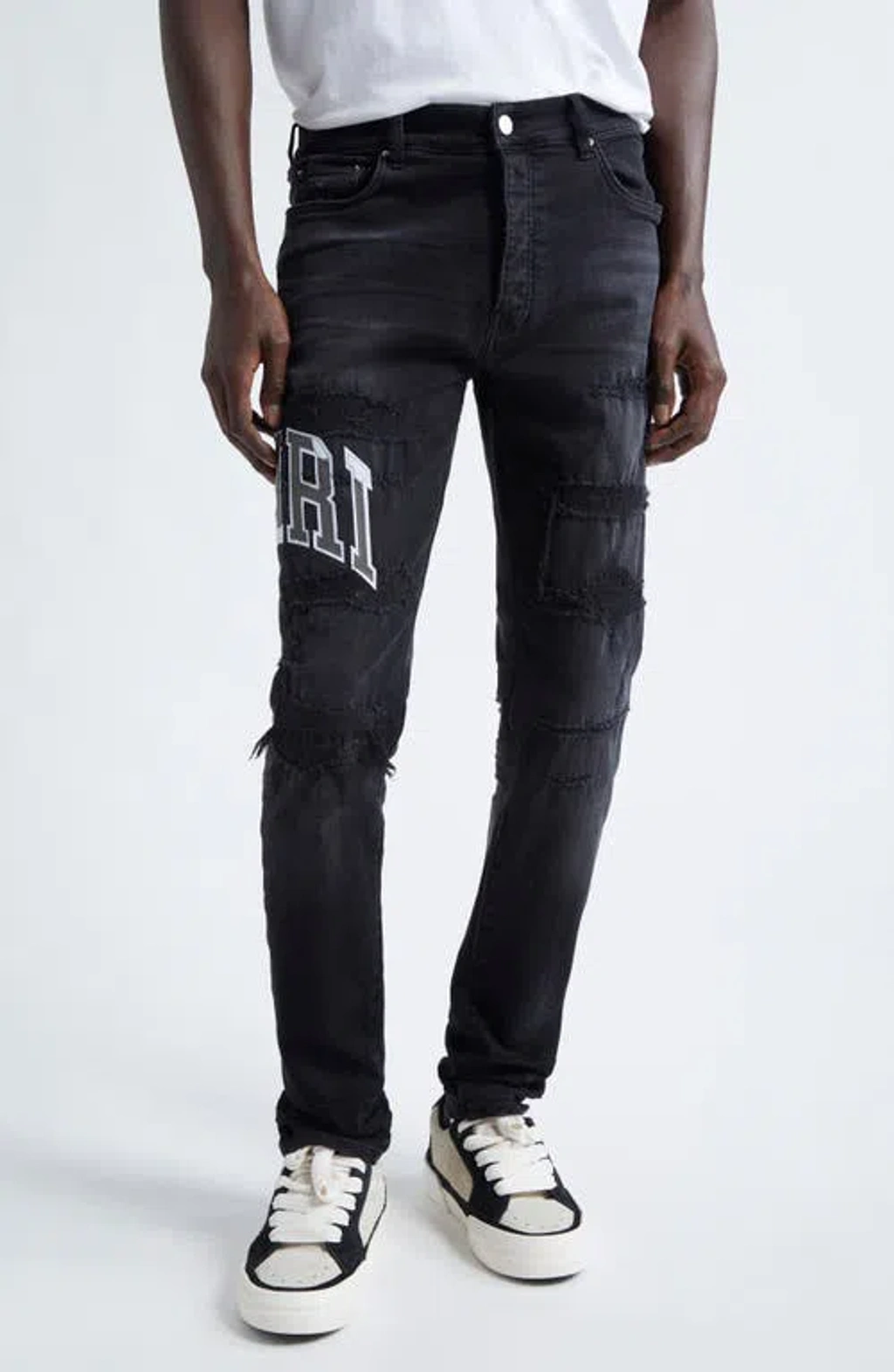 AMIRI AMJYHD1094BLACK 関税送料込 amiri-varsity-logo-rip-and-