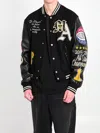 Amiri Varsity Patch Bomber Jacket In Black