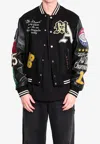 Amiri Varsity Patch Bomber Jacket In Black